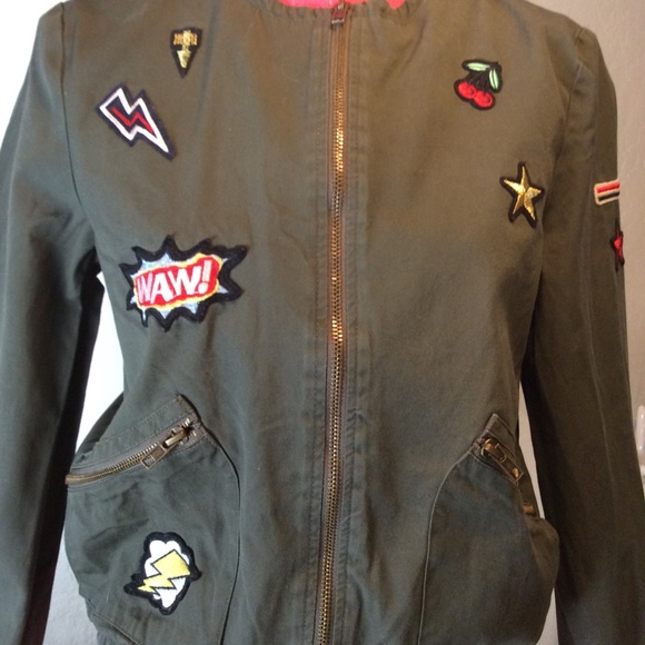 freebird army bomber jacket with patches S - Picture 1 of 6